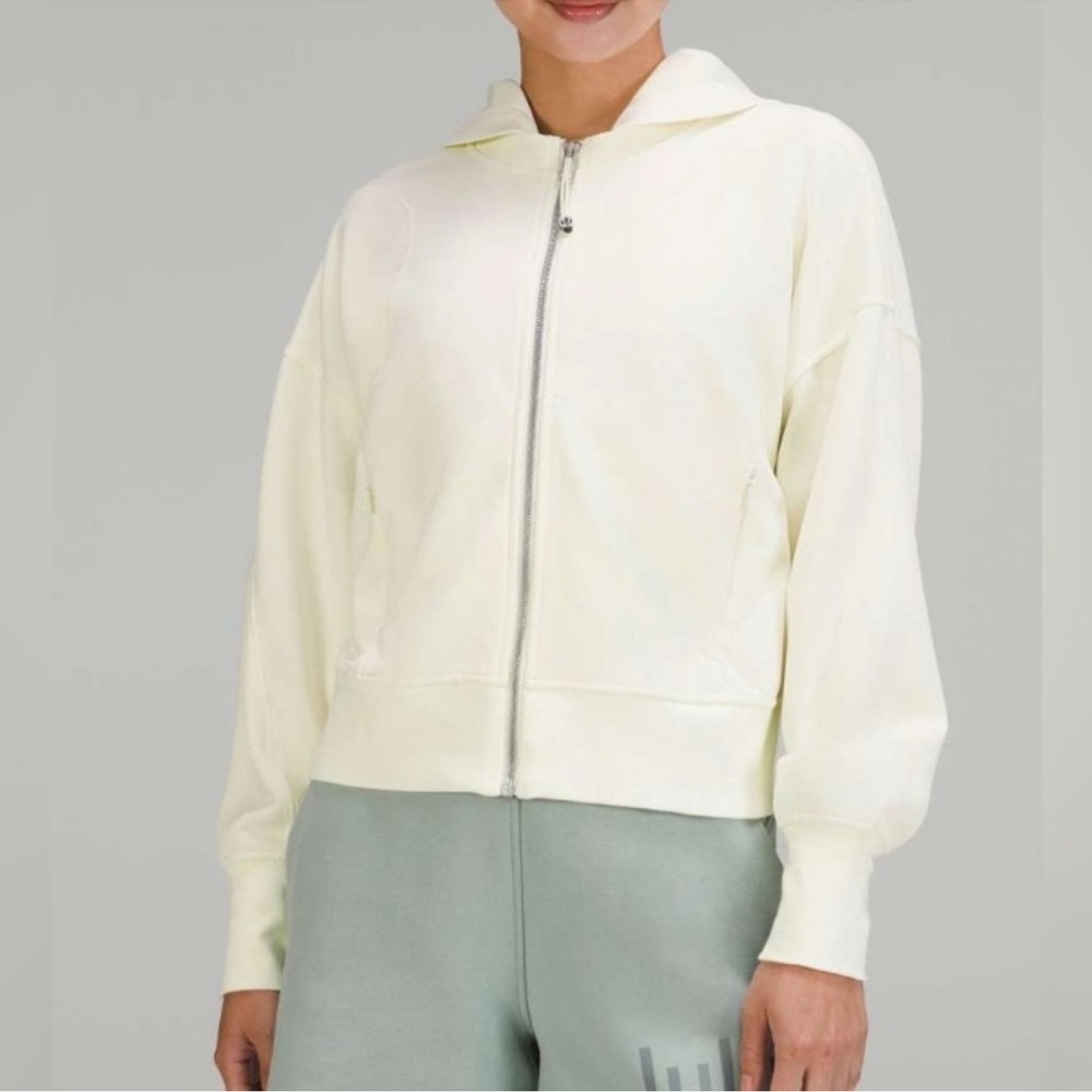 lululemon athletica soft stream Cream Zip Hoodie size 4